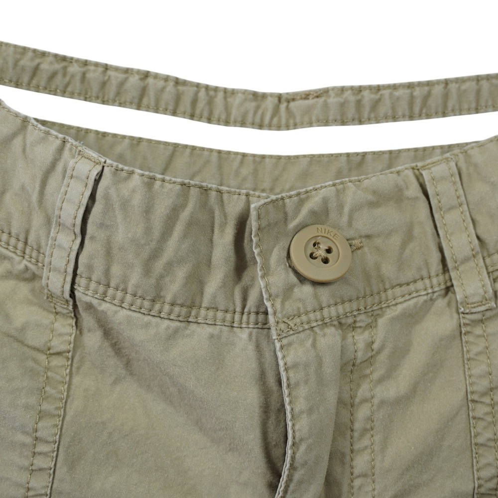 Nike Athletic Dept Womens Size 6 Y2K Khaki Cotton Utility Shorts Tan Embroidered - Picture 2 of 7